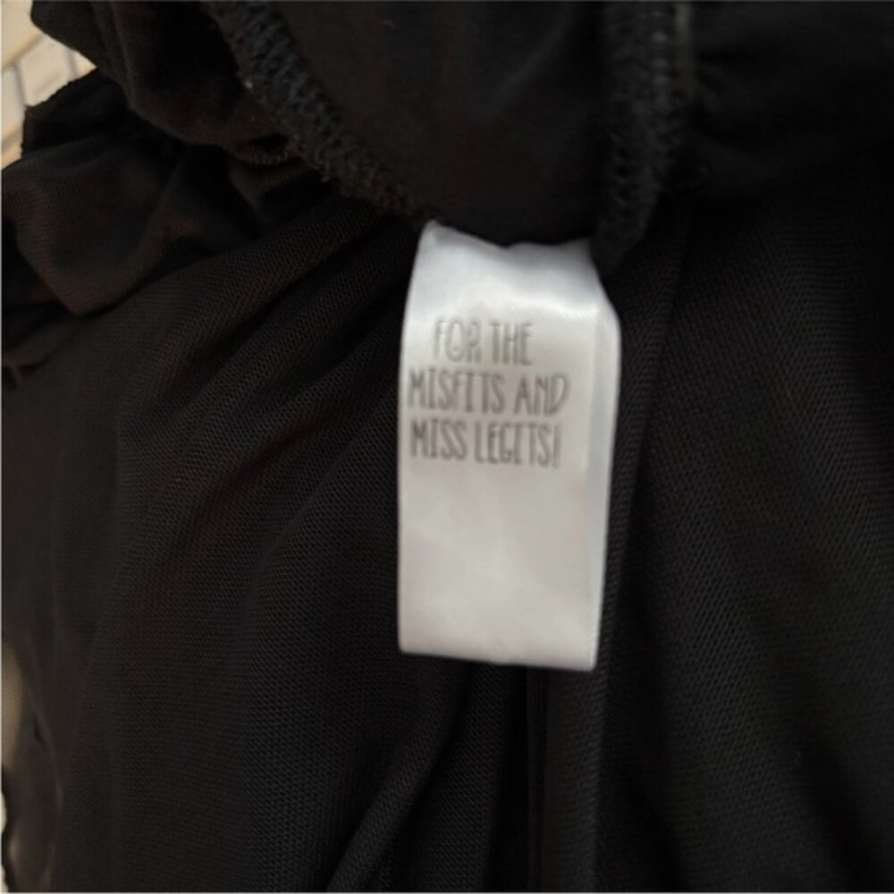 Current Mood Smocked Mesh Mini Dress Black Size Medium Grunge Goth Fairy Witchy - Picture 8 of 8